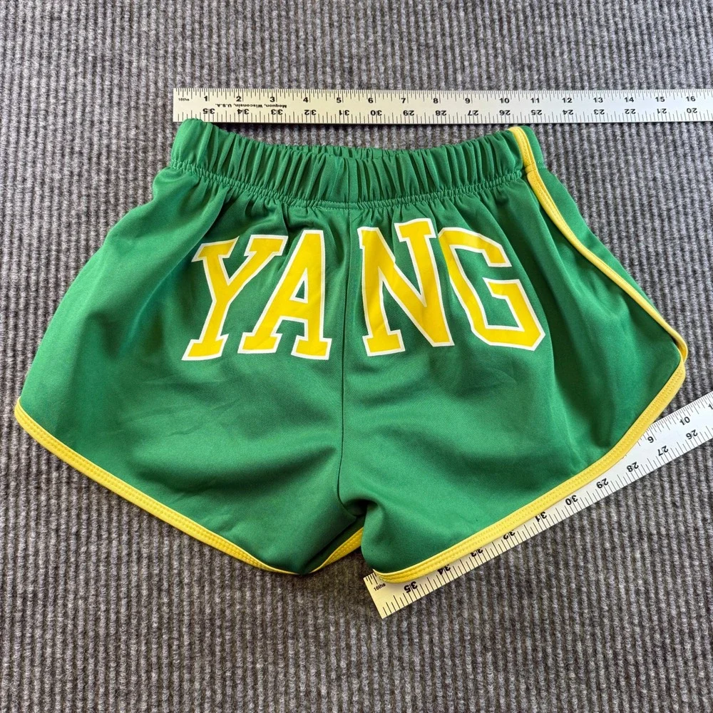 Yang Authentic Goods Green Yellow Dolphin Athletic Shorts Womens Small Retro Gym